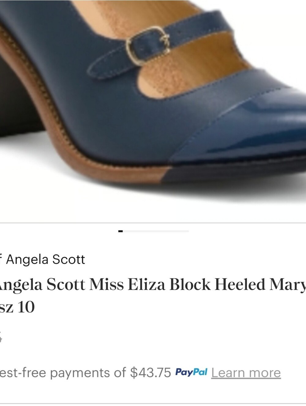 Office Of Angela Scott Miss Eliza Block Heeled Mary Jane's in Navy Blue sz 10